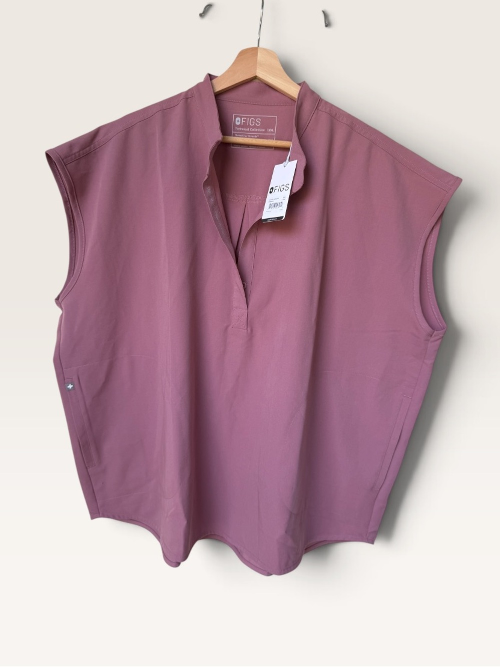 NWT FIGS Rafaela Oversized Scrub Top Mineral Mauve size 2XL